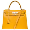 Hermes Kelly bag 28 in Yellow Leather - 101223 - Hermès
