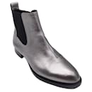 Rag & Bone Silver Metallic Pull-On Leather Ankle Boots - Autre Marque