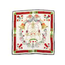 Bufanda de seda estampada con motivo Hermes Panache & Fantaisie en blanco y multicolor - Hermès