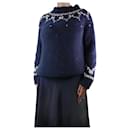 Dark blue chunky patterned jumper - size L - Autre Marque