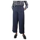 Navy blue cotton trousers - size UK 12 - Dries Van Noten