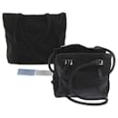 PRADA Pouch Shoulder Bag Leather nylon 3Set Black Blue Auth yk9746 - Prada