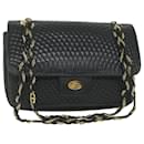 BALLY Quilted Chain Shoulder Bag Leather Black Auth am5340 - Bally