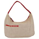 PRADA Sports Hand Bag Canvas Red White Auth 61457 - Prada