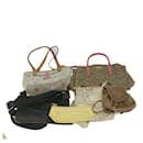 Coach Signature Shoulder Bag Leather Canvas 6Set Brown Beige Auth ar10802