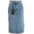 Dolce & Gabbana Blue Denim Midi Skirt with Side Slits - Autre Marque