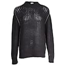 Mr. P Ribbed Open-Knit Sweater in Black Cotton - Autre Marque