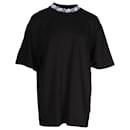 Acne Studios T-shirt à col montant avec motif visage en viscose noire