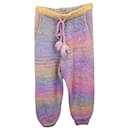 LoveShackFancy Rainbow Knit Joggers in Multicolor Wool