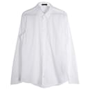 Balenciaga Chemise boutonnée à manches longues en coton blanc