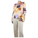 Multicoloured floral printed flare sleeve top - size L - Autre Marque