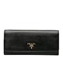 Prada Saffiano Continental Flap Wallet Lange Geldbörse aus Leder 1M1132 in gutem Zustand