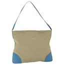 PRADA Shoulder Bag Canvas Beige Light Blue Auth 61240 - Prada