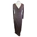 Draped long evening gown in a dark taupe - Vera Wang