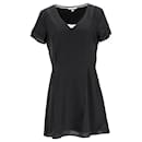 Tommy Hilfiger Womens Flare Fit V Neck Dress in Black Polyester