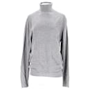 Tommy Hilfiger Mens Organic Cotton Silk Roll Neck Jumper in Grey Cotton