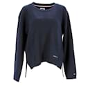 Tommy Hilfiger Womens Side Stitch Crew Neck Jumper in Navy Blue Synthetic
