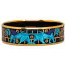 Hermes Blue Wide Enamel Bangle - Hermès