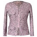 Jaqueta de tweed com acabamento em elo de corrente CC Buttons - Chanel