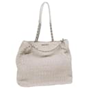 Miu Miu Materasse Chain Tote Bag Cuir Blanc Auth 61115