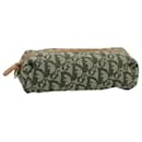 Christian Dior Trotter Canvas Pouch Verde Auth 60049