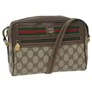 GUCCI GG Canvas Web Sherry Line Shoulder Bag PVC Beige Red Green Auth 61350 - Gucci