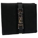 GUCCI GG Canvas Sherry Line Jackie Wallet Black White Auth 60081A - Gucci