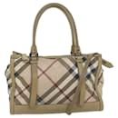 BURBERRY Nova Check Tote Bag Lona Revestida Bege Auth 60526 - Burberry