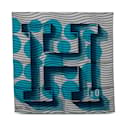 Blue Hermes H20 Striped Silk Scarf Scarves - Hermès