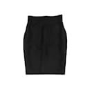 Vintage negro Alaia lana lápiz falda tamaño US XS/S - Alaïa