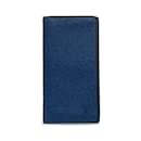 Blue Louis Vuitton Taiga Portefeuille Brazza Bi-fold Long Wallet