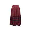 Vintage Red & Multicolor Saint Laurent 1976 Russian Collection Maxi Skirt Size FR 34