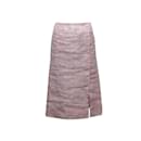 Vintage Light Pink & Multicolor Issey Miyake Jacquard Midi Skirt Size 2