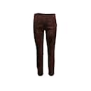 Pantaloni skinny The Row in pelle scamosciata marrone taglia US 4 - The row