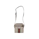 Sac messager monogramme Gucci Ophidia taupe et multicolore