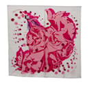 Lenços de seda rosa Hermes Hola Flamenca - Hermès
