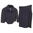 Chanel Black Broun Bouckle Jacket Skirt Suit Set