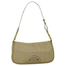 Christian Dior Maris Pearl Shoulder Bag Nylon Khaki Auth bs10532