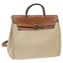 HERMES Her Bag Ad Backpack Coated Canvas Beige Brown Auth bs10291 - Hermès