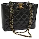 CHANEL Matelasse Chain Shoulder Bag Patent leather Black CC Auth bs10554 - Chanel