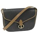 Christian Dior Honeycomb Canvas Shoulder Bag PVC Black Auth bs10475