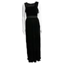 Draped black evening gown with lace inserts - Vera Wang