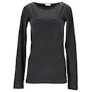 Brunello Cucinelli Long Sleeve T-shirt with Monilli in Black Cotton