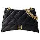 Bandolera Crush Chain M - Balenciaga - Piel - Negro