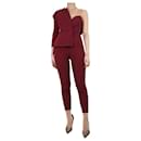 Elisabetta Franchi Burgundy one-sleeve jumpsuit - size UK 8