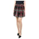 Black sequin pleated tartan skirt - size UK 10 - Saint Laurent