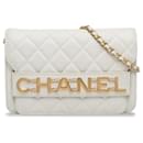 Chanel White Enchained Wallet on Chain