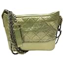 CHANEL GABRIELLE PM HANDBAG GOLD QUILTED LEATHER CROSSBODY HAND BAG - Chanel