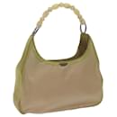 Christian Dior Maris Pearl Shoulder Bag Nylon Khaki Auth bs10338