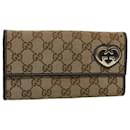 GUCCI GG Canvas Long Wallet Beige 251861 Auth bs10353 - Gucci
